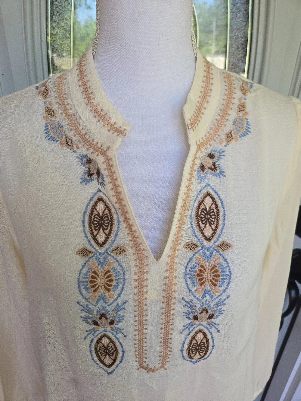 Spartina 449 Embroidered Blouse Cotton